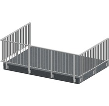 Pertura Geländer-Komplettset Triton anthrazit U-Form Aluminium für Seitenmontage 8 m