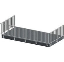 Pertura Geländer-Komplettset Triton anthrazit U-Form Aluminium für Seitenmontage 9 m
