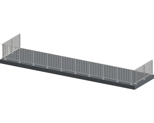 Pertura Geländer-Komplettset Triton taupe U-Form Aluminium für Bodenmontage 14 m
