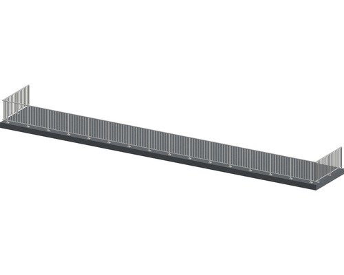 Pertura Geländer-Komplettset Triton taupe U-Form Aluminium für Bodenmontage 20 m