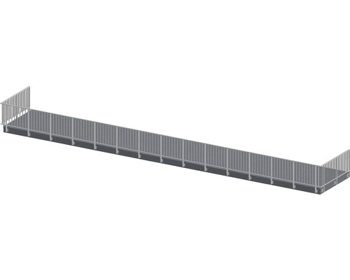 Pertura Geländer-Komplettset Triton anthrazit U-Form Aluminium für Seitenmontage 19 m