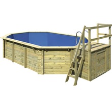 Holzpool mit Leiter und Plattform