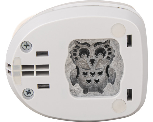 Unterseite eines Bastelwerkzeugs mit Eulenmotiv