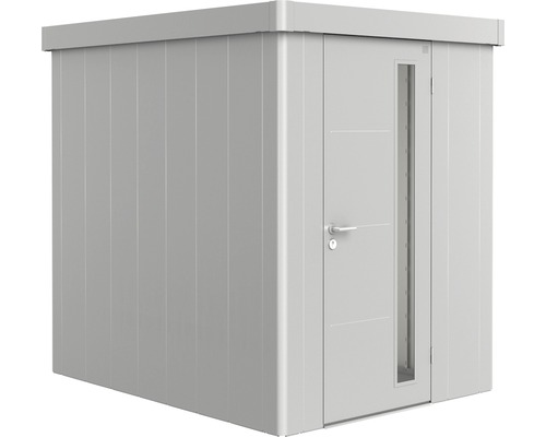 Gerätehaus biohort Neo 2A Standardtür 180 x 236 cm silber-metallic