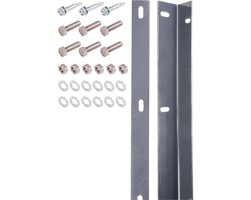 Befestigungsleiste ALBERTS für Doppelstabmatte inkl. Schrauben 200 cm anthrazit Befestigungsset mit Schrauben, Muttern, Unterlegscheiben und zwei Metallwinkeln