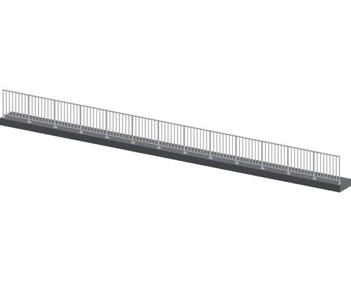 Pertura Geländer-Komplettset Triton taupe G-Form Aluminium für Bodenmontage 13 m
