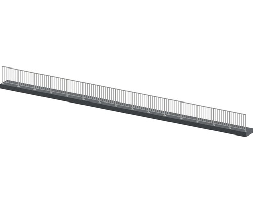 Pertura Geländer-Komplettset Triton taupe G-Form Aluminium für Bodenmontage 15 m Balkongeländer aus Metall auf Betonbasis