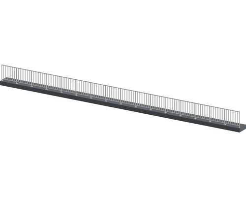 Pertura Geländer-Komplettset Triton taupe G-Form Aluminium für Bodenmontage 16 m