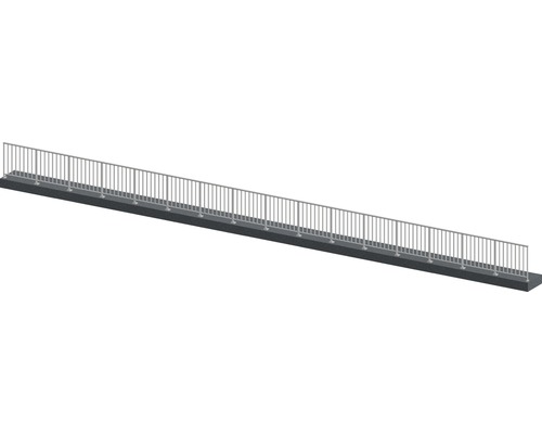 Pertura Geländer-Komplettset Triton taupe G-Form Aluminium für Bodenmontage 16 m Ansicht eines Brückengeländers aus Stahl