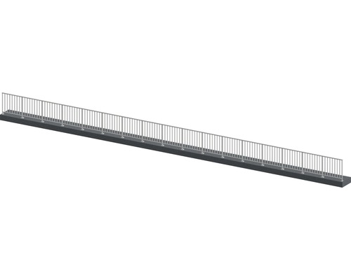 Pertura Geländer-Komplettset Triton taupe G-Form Aluminium für Bodenmontage 17 m