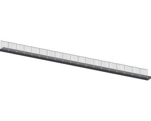 Pertura Geländer-Komplettset Triton taupe G-Form Aluminium für Bodenmontage 19 m