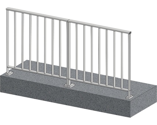 Pertura Geländer-Komplettset Triton taupe G-Form Aluminium für Bodenmontage 2 m