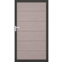 Haustür mit Querprofilen und Türgriff