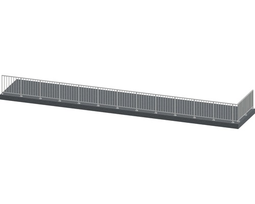 Pertura Geländer-Komplettset Triton anthrazit L-Form Aluminium für Bodenmontage 14,5 m
