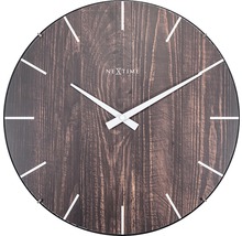 Wanduhr Edge-Wood-Dome Kunststoff braun Ø 35 cm
