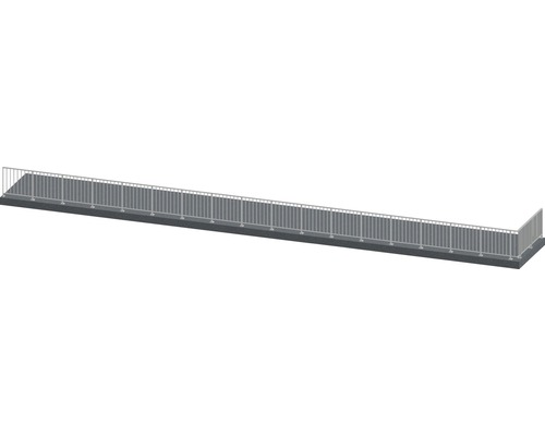 Pertura Geländer-Komplettset Triton anthrazit L-Form Aluminium für Bodenmontage 19,5 m