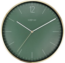 Nextime Wanduhr mit grünem Zifferblatt und goldenem Rahmen
