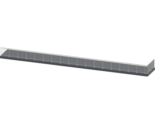 Pertura Geländer-Komplettset Triton anthrazit L-Form Aluminium für Bodenmontage 20,5 m
