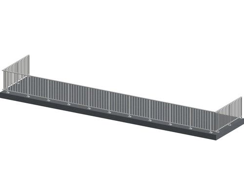 Pertura Geländer-Komplettset Triton anthrazit U-Form Aluminium für Bodenmontage 16 m