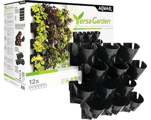 AQUAEL Wall Module Versa Garden Hydroponic Plus, Vertikaler Garten, inkl LES Beleuchtung, Töpfe, Pumpe und hydroponischem Substrat