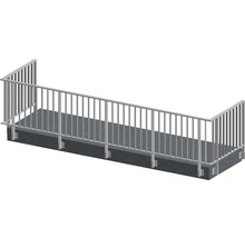 Pertura Geländer-Komplettset Triton anthrazit U-Form Aluminium für Seitenmontage 6 m