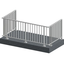 Pertura Geländer-Komplettset Triton taupe U-Form Aluminium für Bodenmontage 6 m