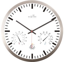 Wanduhr Radio Controlled Aluminium weiß Ø 25 cm