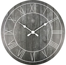 Wanduhr mit römischen Ziffern und Holzoptik
