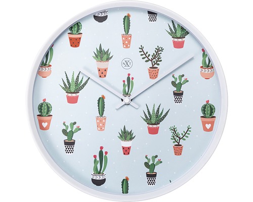 Wanduhr Cactus Kunststoff weiß Ø 30 cm