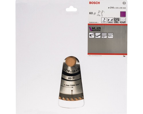 Bosch Kreissägeblatt mit 216 x 2,5 x 30 Millimeter Durchmesser und 60 Zähnen