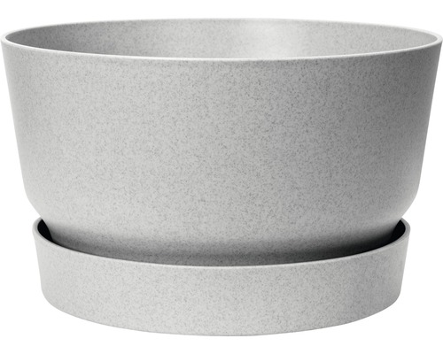 Pflanzschale elho greenville Kunststoff Ø 33 cm H 19,5 cm grau Runder Pflanztopf mit Untersetzer
