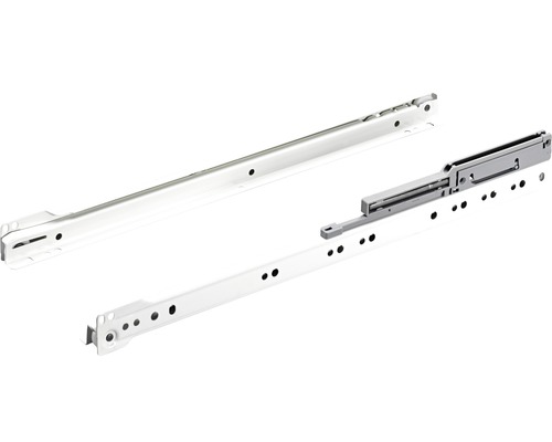 Schubladenschiene Teilauszug Rollschubführung mit integrierter Dämpfung 450 mm weiß 2 Stück Schubladenschiene Teilauszug Rollschubführung mit integrierter Dämpfung 450 mm weiß 2 Stück