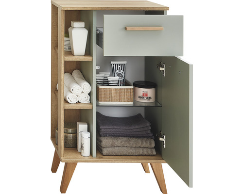 Badezimmerschrank mit Schublade, Ablagen und Tür zur Aufbewahrung von Badutensilien