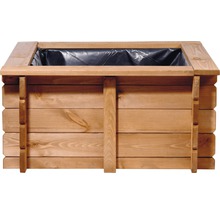 Holzblumenkasten mit Folie