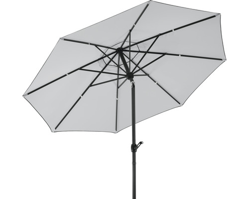 Schneider Sonnenschirm Gartenschirm Adria Ø 300 cm rund silbergrau Gartenschirm mit Mast und Stoffbespannung