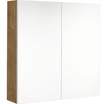 Badezimmerschrank mit zwei Türen in Holzoptik und Weiß