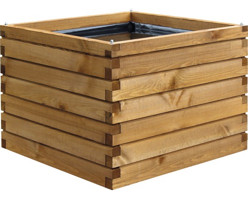 Hochteich, Miniteich, Hochbeet dobar Alea 250 l 78 x 78 x 60 cm braun Quadratischer Pflanzkasten aus Holz