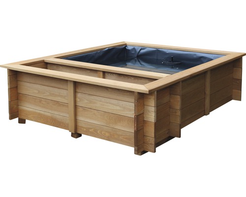 Hochteich, Hochbeet dobar Maxime 330 l 150 x 120 x 40 cm braun Holzhochbeet mit Teichfolie für den Garten