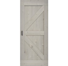 Schiebetür-Komplettset Barn Door Vintage grau grundiert British gerade 95x215 cm inkl. Türblatt,Schiebetürbeschlag,Abstandshalter 35mm und Griff-Set-thumb-3