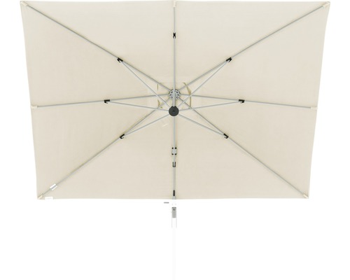 Ansicht von unten eines rechteckigen Sonnenschirms