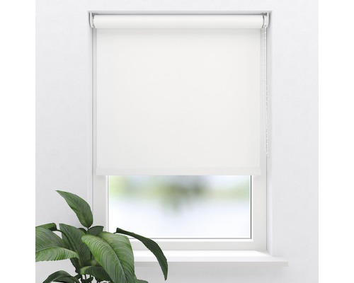 Fenster mit heruntergelassenem Rollo