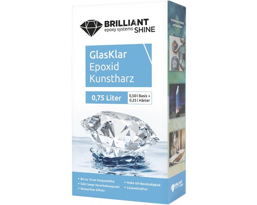 Brilliant Shine GlasKlar Epoxid Kunstharz, 0,75 Liter