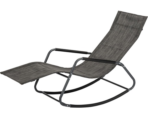Gartenliege Acamp 143 x 57 x 81 cm Metall anthrazit wippend Schaukelstuhl für den Garten mit Metallrahmen und Textilbespannung