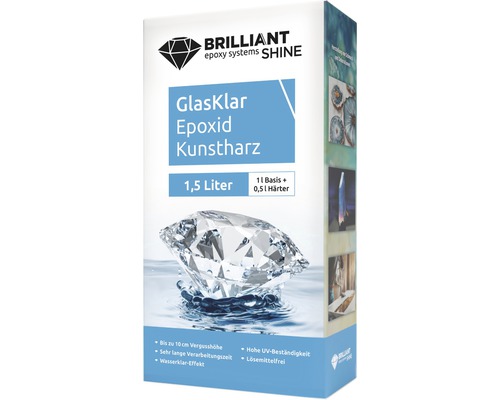 Verpackung mit 1,5 Liter klarem Epoxidharz für Kunstharzanwendungen
