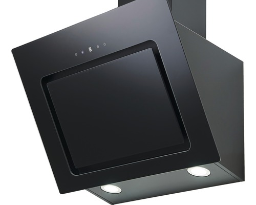 Schwarze Dunstabzugshaube mit Beleuchtung