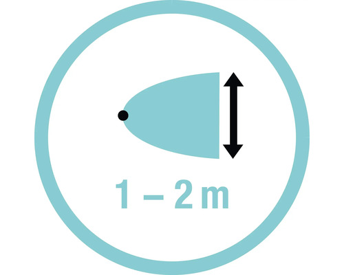 Bewässerungsradius von 1 bis 2 Metern
