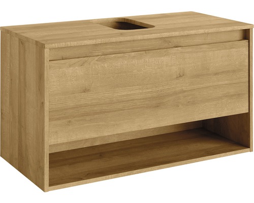 Waschtischunterschrank FACKELMANN Natura BxHxT 93,5 x 52,5 cm x 45,5 cm Frontfarbe asteiche holzdekor 79702