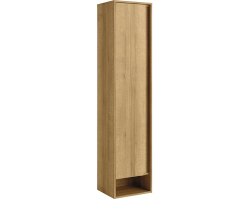 Hochschrank FACKELMANN Natura links Asteiche 166,5 x 38 x 23 cm Schmaler Holzschrank mit offenem Fach