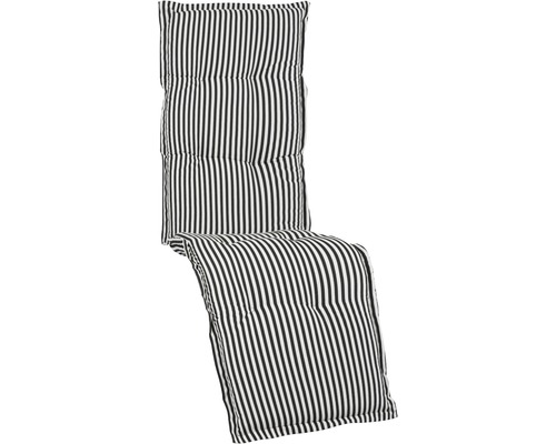 Auflage Tupelo 171 x 46 cm Baumwoll-Mischgewebe weiß anthrazit Gestreiftes Hochlehner-Auflagenpolster für Gartenmöbel
