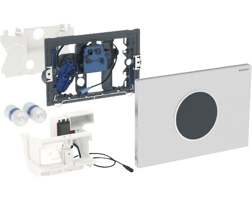 GEBERIT Betätigungsplatte Sigma 10 WC-Steuerung elektronisch Batteriebetrieb 2-Mengen-Spülung automatisch/berührungslos verschraubbar Platte edelstahl gebürstet 115.909.SN.1 Geberit Betätigungsplatte und Zubehör für Spülkästen
